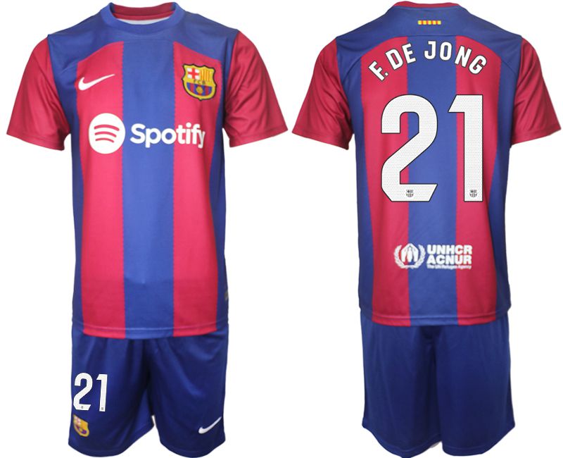 Men 2023-2024 Club Barcelona home red 21 Soccer Jersey